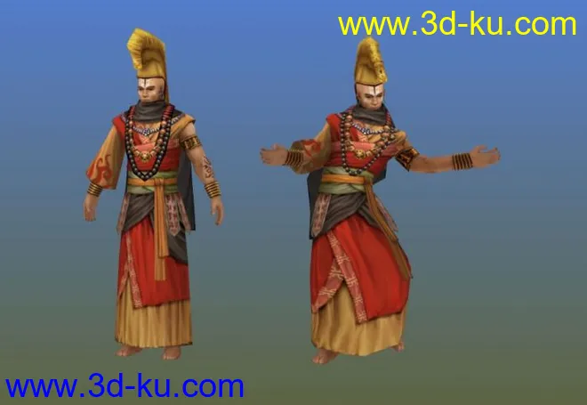 剑三J3模型04人物天竺迦兰僧达赖前世带动作显拉嘛帖图的图片2