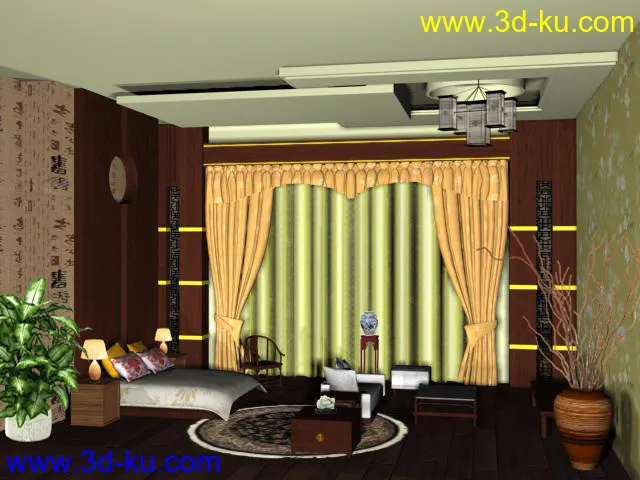 中式卧室模型的图片2