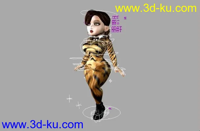 超强可变装欧美风卡通女性绑定，有材质模型的图片3
