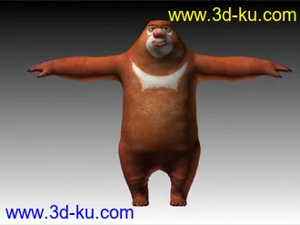 3D打印模型《熊出没》角色-两只熊+一个光头的图片