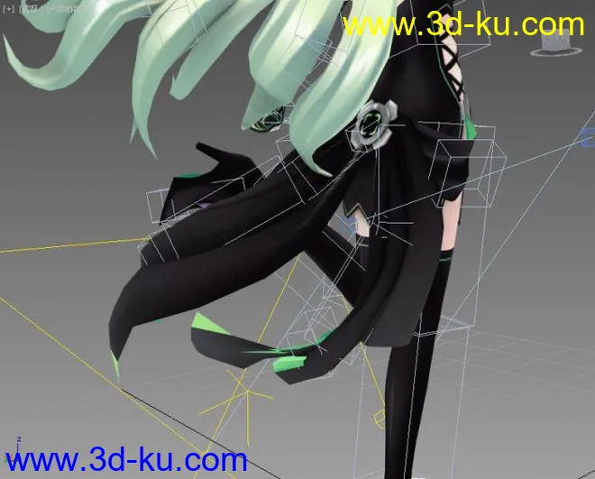 海王星－蝴蝶节长发卡通女孩（有骨骼绑定）MAX9.0模型的图片8