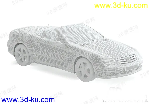 高精度汽车模型 奔驰CLK敞篷跑车 全四边面的图片5