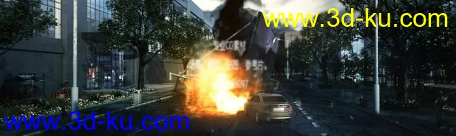 3dmax动画场景 汽车碰撞模型的图片1