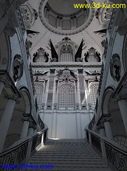 教堂，圣殿楼梯一角模型的图片3