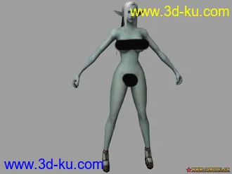 3D打印模型LineAgeII dark elf female nude的图片