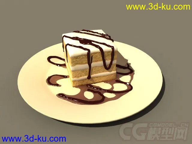 写实的奶油蛋糕点心，带材质模型的图片2