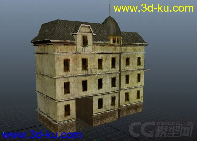 【房屋】西方欧式建筑含贴图，MA档与FBX档模型的图片2
