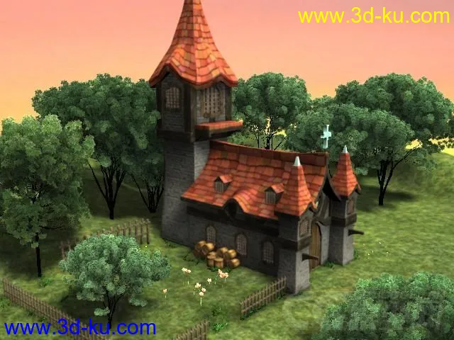 森林草地房屋模型的图片1