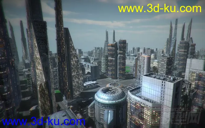 大师级科幻元素建筑合集第四部，科幻城市未来城市建筑部件，低面次时代模型的图片1