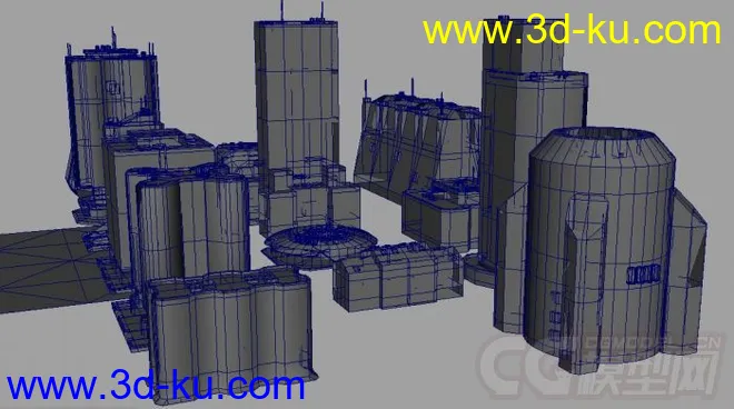 大师级科幻元素建筑合集第四部，科幻城市未来城市建筑部件，低面次时代模型的图片8