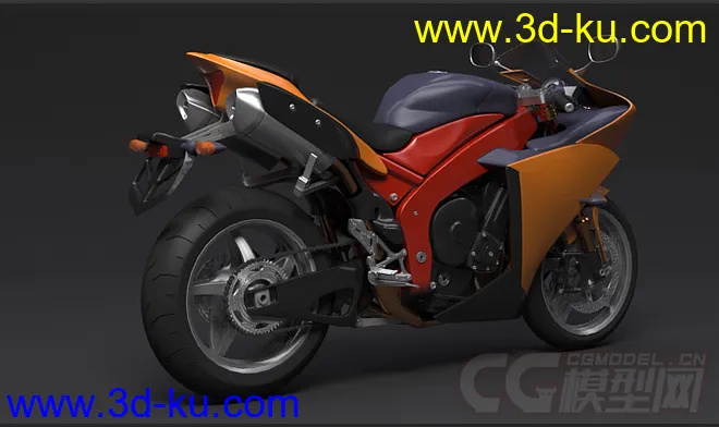 超写实 公路赛摩托车3D模型的图片2