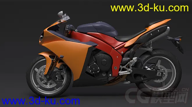 超写实 公路赛摩托车3D模型的图片3