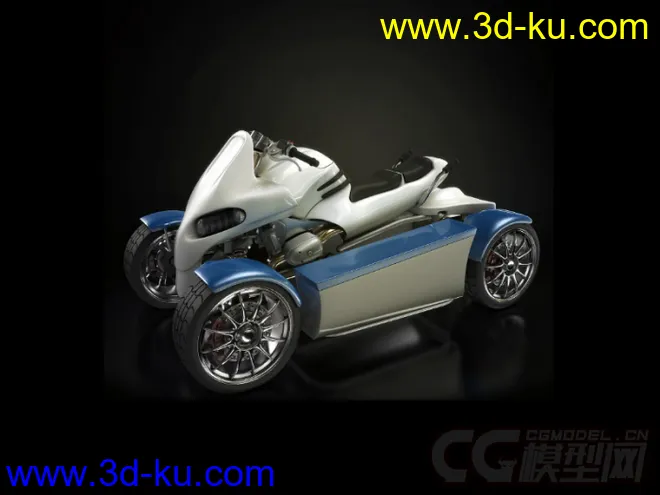 酷炫摩托车3D模型下载的图片2