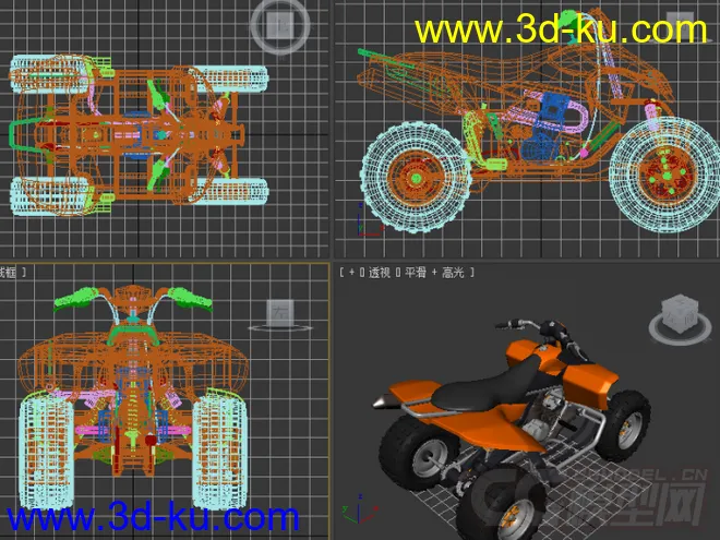 酷炫摩托车3D模型下载的图片2