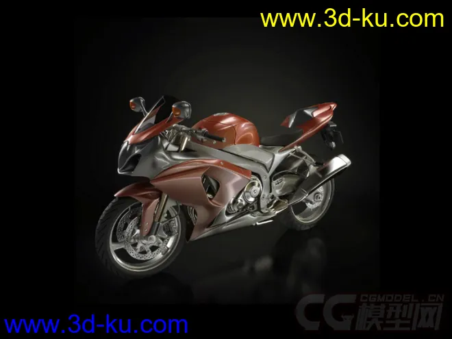 酷炫摩托车3D模型的图片1