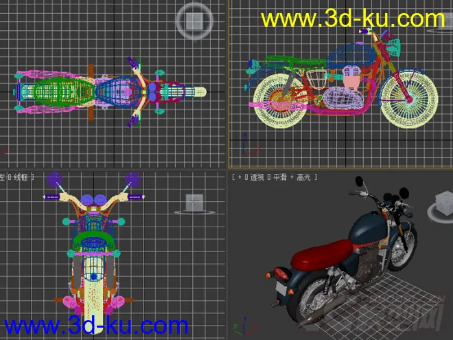 酷炫摩托车3D模型10的图片2