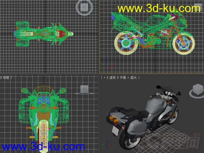 酷炫摩托车3D模型11的图片2
