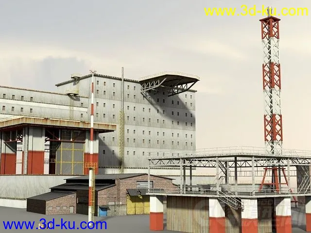 老工业基地建筑和设施，工业工厂城市场景部件系列模型的图片8