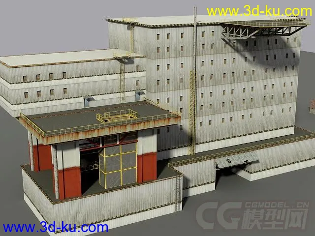老工业基地建筑和设施，工业工厂城市场景部件系列模型的图片11
