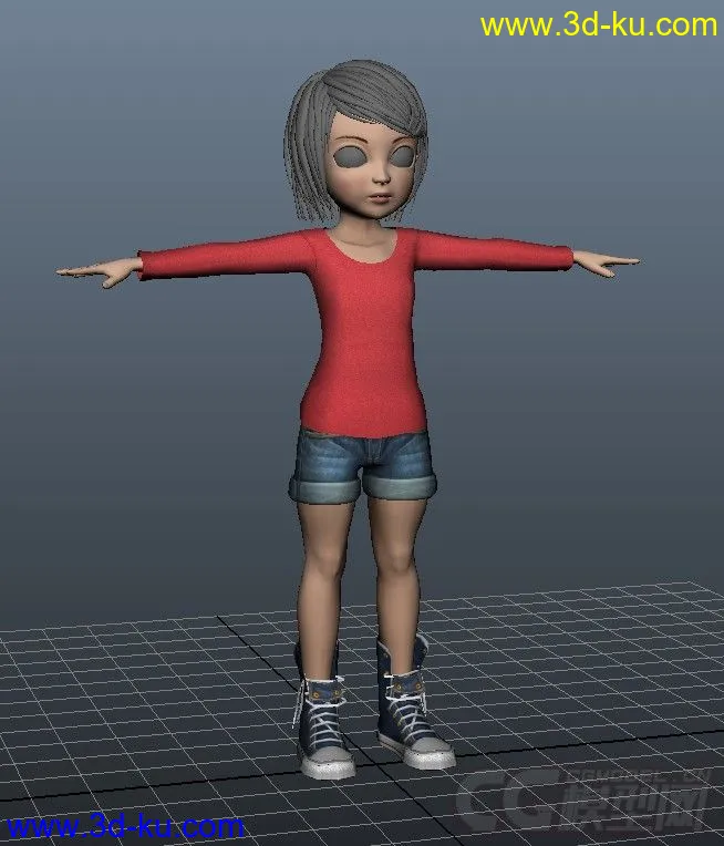 Maya小女孩一枚，喜欢的抱走模型的图片1