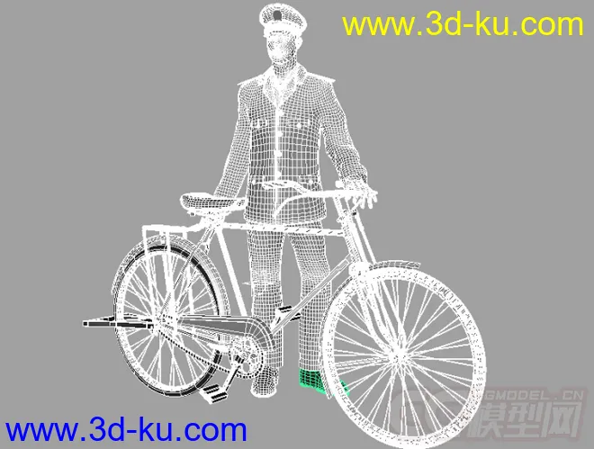 老式的男士自行车和军人模型的图片2