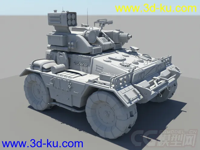 迷彩坦克3D模型的图片1