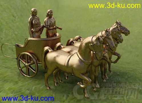古罗马战车雕塑模型的图片1