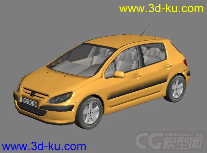 DOSCH 3D标志Peugeot_307汽车模型的图片3