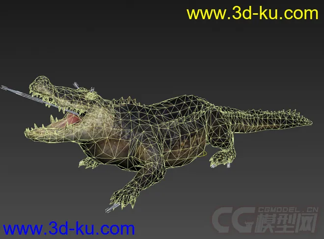 鳄鱼 写实模型 带有绑定和攻击动作的图片2
