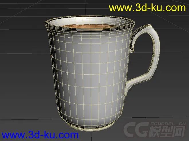 高茶杯高精度写实模型的图片1