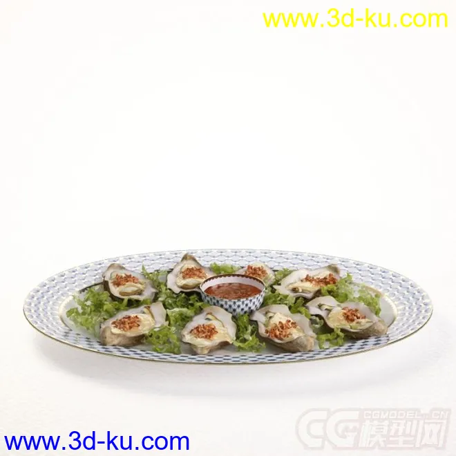 水饺饺子拼盘盘子碟子高精度写实模型的图片1