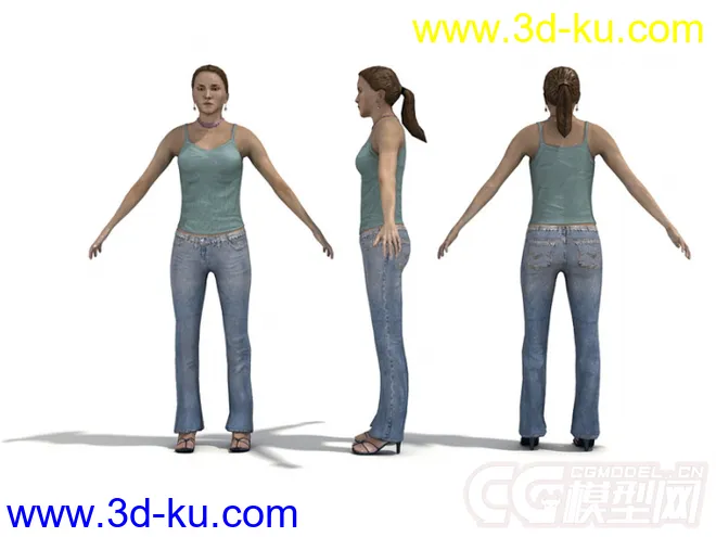 5个不同姿势的女模型的图片2