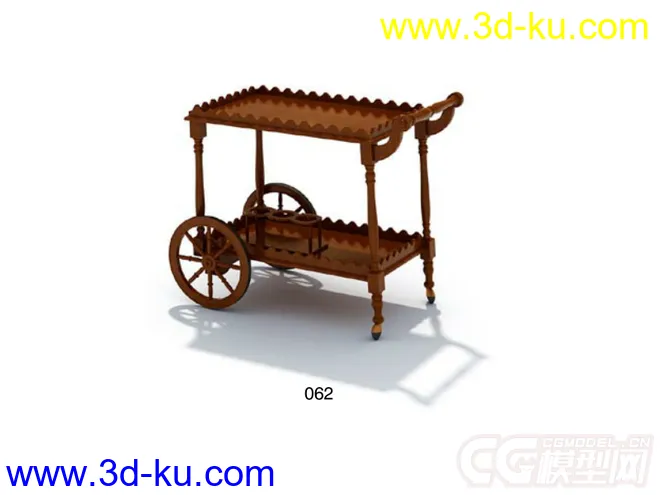 欧式木质小餐车模型的图片2
