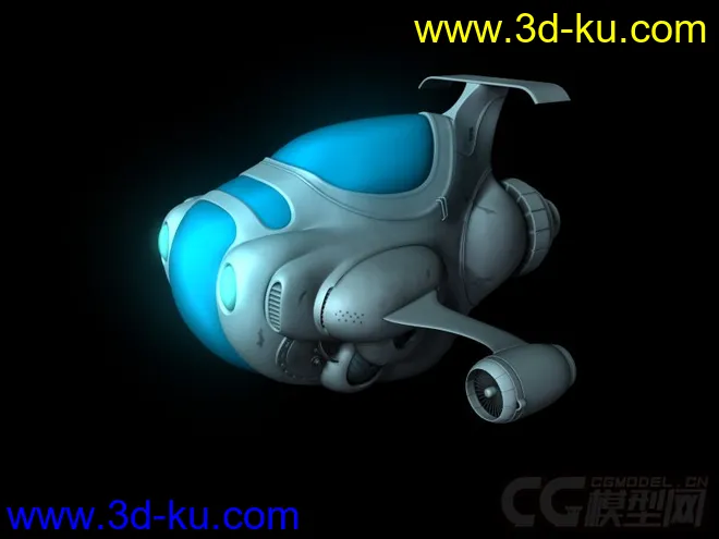 华为手机主题《自由号》飞船自制maya模型，附带obj的图片3