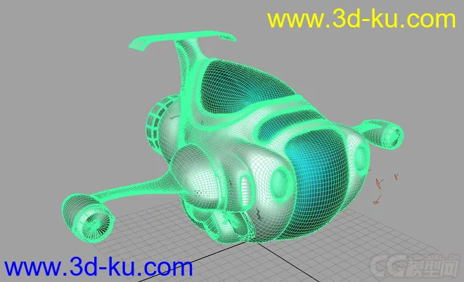 华为手机主题《自由号》飞船自制maya模型，附带obj的图片1
