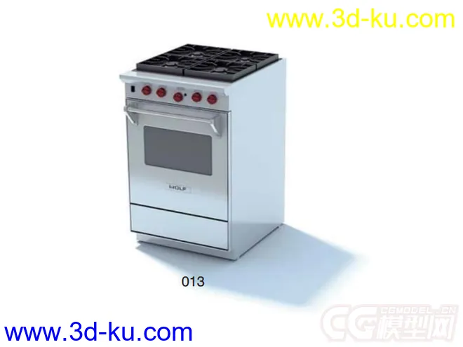 燃气灶带烤箱模型3的图片1