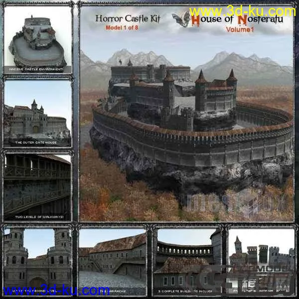 吸血鬼城堡3D模型下载的图片1