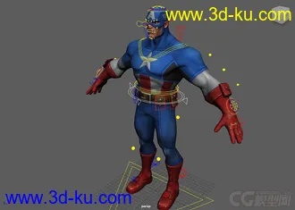 3D打印模型Captain America Rig with textures  Maya 2016的图片