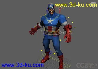 3D打印模型Captain America Rig with textures  Maya 2016的图片