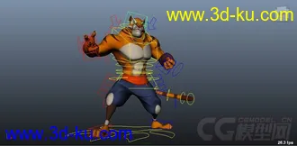 3D打印模型Tirger cartoon - high level character rig with textures的图片