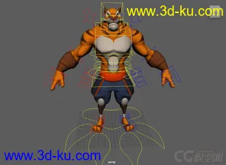 3D打印模型Tirger cartoon - high level character rig with textures的图片