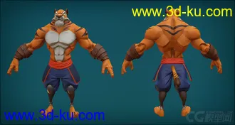 3D打印模型Tirger cartoon - high level character rig with textures的图片