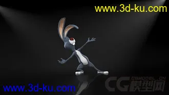 3D打印模型Hare Bunny Cartoon rig with textures的图片