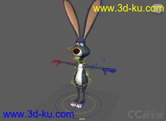 3D打印模型Hare Bunny Cartoon rig with textures的图片