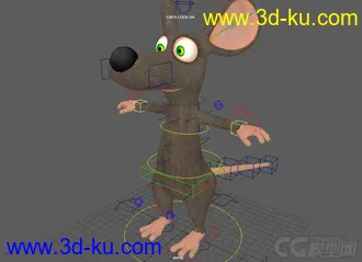 3D打印模型Little Mouse cartoon rig with textures的图片