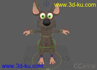 3D打印模型Little Mouse cartoon rig with textures的图片