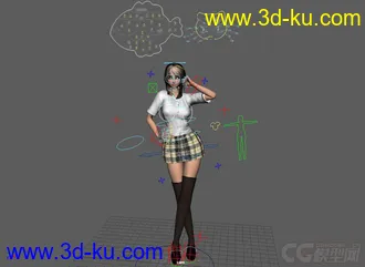 3D打印模型Sexy Cute Woman full rig with textures的图片