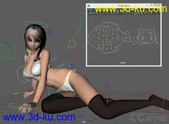 3D打印模型Sexy Cute Woman full rig with textures的图片