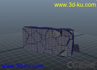 3D打印模型破碎坍塌废墟墙体的图片