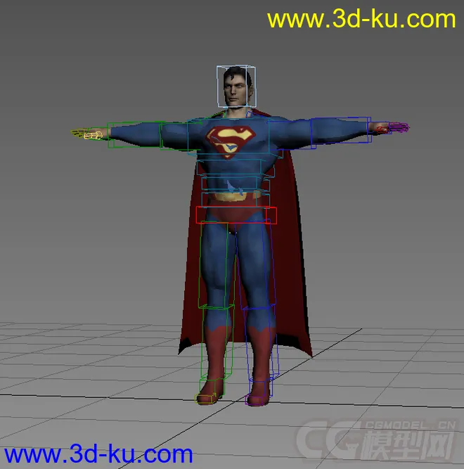 超人模型有贴图带绑定的图片1
